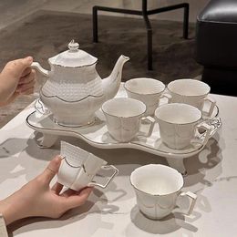Teaware Sets European Style Ceramic High-end Living Room Teapot Tea Set Water Cup Household And Cold Dual-purpose Coffee