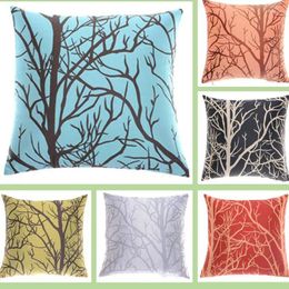 Pillow Branches Jacquard Sofa Covers High Quality Black Blue Throw Pillowcases Home Chair Decoration Cases