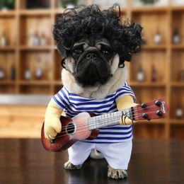 Dog Apparel Pet Guitar Costume Costumes Guitarist Player Outfits For Halloween Christmas Cosplay Party Funny Cat Clothes Accessories