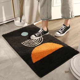 Carpets Simple Nordic Home Flocking Carpet Floor Mat Door Bedroom Bathroom Water Absorbent Non-slip Bath Rug
