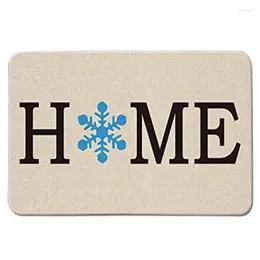 Carpets Snowflake Home Decorative Doormat Winter Holiday Non-Skid Low-Profile Floor Mat Switch Indoor Outdoor Garden