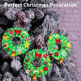 Decorative Flowers DIY Stickers Wreath Christmas Decoration Craft Kit Foam Xmas Garland Self-Adhesive EVA Home Party