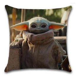 Pillow Little Cute Baby Beige Polyester Linen Cover Pillowcase Decoration For Home Sofa Chair Kids Girl Bedroom Gift