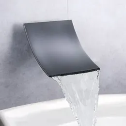 Bathroom Sink Faucets AZOS Black Waterfall Tub Spout Wall Mount High Flow Rate Filler Faucet Roman Bathtub