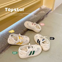 Sneakers TS Childrens Web Shoes 2024 Summer New Korean Edition Boys Sports Sandals Girls Little White Kindergarten Indoor H240513