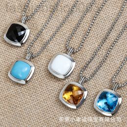 Desginer David Yurma bracelet Jewellery Similar David Popular 20mm Square Light Luxury Large Pendant Stainless Steel Chain