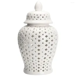 Storage Bottles Ceramic Hollow Vase Decorative Out Jar Countertop Wedding Flower