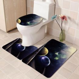 Bath Mats CLOOCL Toilet Three-piece Set Of Starry Pattern 3D Non-slip Absorbent Carpet WcU Type Floor Mat Cover Drop