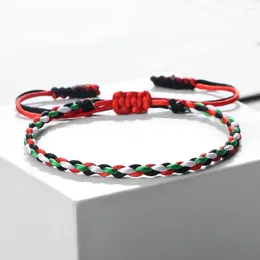 Link Bracelets Fashion Red Green Black White Rope Braided Bracelet Handamde 4 8mm Stone Beads Adjustable Bangle For Women Men Jewelry