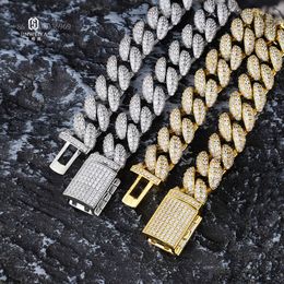Pass Test GRA Moissanite Diamond Gold Sterling Sier Cuban Link Chain For Men Hip Hop Necklace