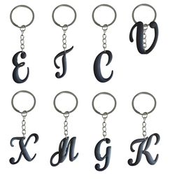 Keychains Lanyards Black Large Letters Keychain Keyring For School Bags Backpack Key Ring Boys Tags Goodie Bag Stuffer Christmas Gifts Ot6B9