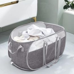 Laundry Bags Folded Basket Thickened Oxford Portable With Handle Folding Dirty Clothes Organisers For Home Bathroom