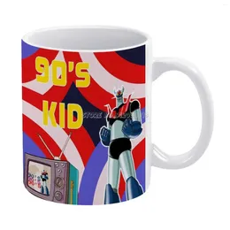 Mugs 90's Anime Coffee Ceramic Personalized 11 Oz White Mug Tea Milk Cup Drinkware Travel 90s Cartoon Tv Hits Kid