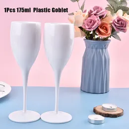 Wine Glasses 1 PC 175ML Cup Champagne Flutes White Acrylic Transparent Plastic Glass