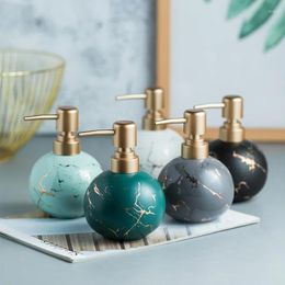 Liquid Soap Dispenser Luxury Simple Ceramic Bottle Bathroom Hand Sanitizer Shampoo Shower Gel Emulsion Press Ornaments.
