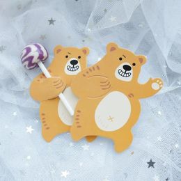 Party Favor Naughty Bear 25pcs Lollipop Cover As Children Birthday Babay Shower Wedding Candy Decorate Holiday Christmas Gift Packaging