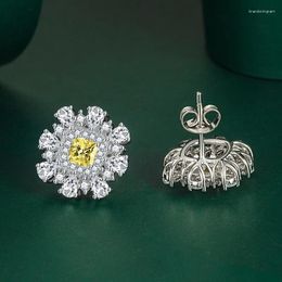 Stud Earrings AIYANISHI 925 Sterling Silver Female Wedding Jewellery Luxury Flower Drop For Women Engagement Gift