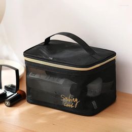 Cosmetic Bags Brushes Organizer Women Black Transparent Comsetics Toiletry Small Travel Case Mesh Large Box Bag Makeup Kits