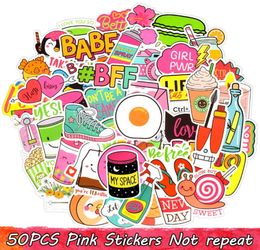 50Pcs Waterproof Cute Pink Girly Stickers for Laptop Water Bottle Phone Case Luggage Skateboard Car Home Decor Vsco Party Fa5336535