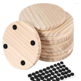 Table Mats Unfinished Wood Coasters 4 Inch Round Blank Wooden Engraving Home Decoration