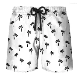 Men's Shorts Simple Beach Coconut Tree 3D Printed Short Pants Mens Summer Board Swimsuit Male Swimming Trunks Quick-dry Custom