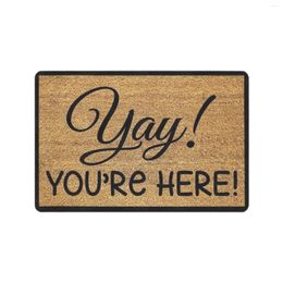 Carpets Yay! You're Here Funny Doormat Outdoor Porch Patio Front Floor Door Mat House Rug Home Decor Carpet Rubber