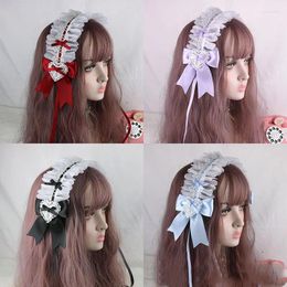 Party Supplies Cosplay Headdress Accessories Sweet Lovely Cute Lolita Maid Hairband Hair BandLace Ribbon Bowknot Headband
