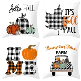 Pillow Happy Thanksgiving Cover Autumn Fall Farm Pumpkin Decorative Throw Pillows Sofa S Pillowcase