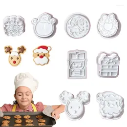 Baking Moulds Christmas Cookie Cutters Stamps Hand-pressed Mould Stainless 3D Stamp Bakeware Cookies Moulds Kitchen Accessories