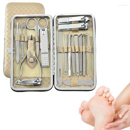 Storage Bags Nail Pedicure Kit 19-Piece Stainless Steel Set Professional Grooming Kits Care Tool With PU Leather Case