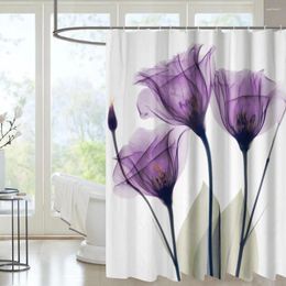 Shower Curtains Custom Printed Waterproof Personalizada Mould Resistant Purple Quality Polyester Luxury Curtain