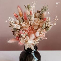 Decorative Flowers Product 30CM Boho Mix Dried Flower Small Bouquet Customized For Valentine Gift Living Room Decoration