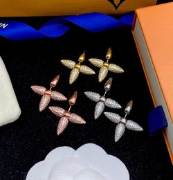 Luxury Jewerlry Hoop Earrings Designer For Women Golden Logo Box Orecchini Classical 4 Colors Lucky Grasses Letter Shaped 2219028944