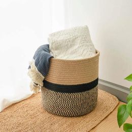 Laundry Bags Cotton Woven Baskets Hamper Rattan Storage Basket Plant Flower Bag Toy Organizer Home Decor