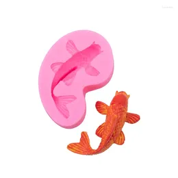 Baking Moulds Goldfish Carp Three-Dimensional Silicone Liquid Mould Fondant Cake Moulds 17-39