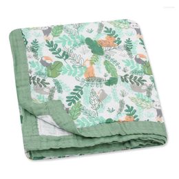 Blankets Muslin Infant Baby Blanket Soft Skin-friendly Cartoon Quilt Born Six-layer Gauze Wrapper Towel Bath