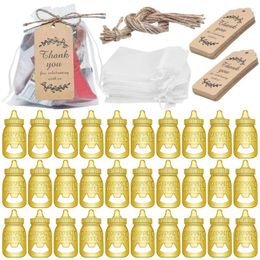 Party Favour 24pcs Metal Bottle Openers Favours Set Gift Bags Thank You Kraft Tags Guest Return For Baby Shower Wedding Decor