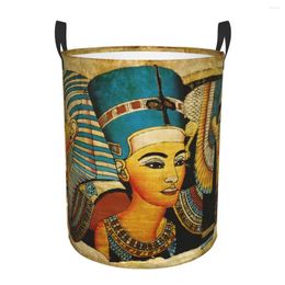 Laundry Bags Folding Basket Ancient Egyptian Parchment Dirty Clothes Toys Storage Bucket Wardrobe Clothing Organiser Hamper