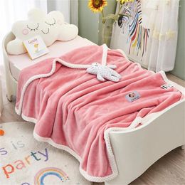 Blankets Thickened Milk Velvet Blanket Keep Warm Shawl For Beds Portable Sofa Office Nap Throw Bedroom Decor Bed Cover