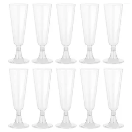 Disposable Cups Straws 30pcs Red Wine Goblets Plastic Champagne Drink Cocktail Glass Transparent