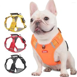 Dog Collars Walking Harnesses Safety No-Pull Breathable Service Vest Collar Adjustable Reflective Pet Harness With Outdoor Training