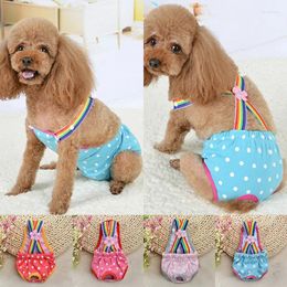 Dog Apparel Lovely Breathable Pet Physiological Pants Striped Female Sanitary Panties Shorts Underwear Diaper Washable