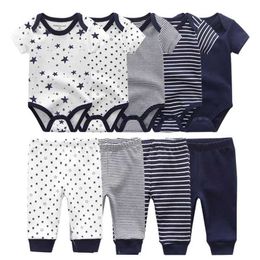 Clothing Sets Baby clothing set for newborns boys and girls tight fitting clothing and pants set for young children cotton baby jumpsuit set Roupas de BebeL2405