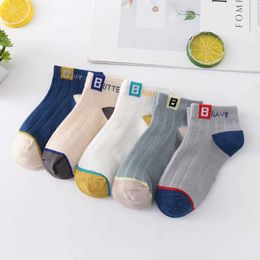 Kids Socks 5 pairs of 1 to 6 year old childrens socks Spring/Summer boys baby cotton mesh breathable thin soft socks Childrens socks d240513