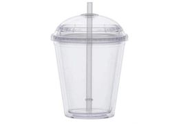 Insulated Acrylic 20oz With Tumblers Lid Wall Plastic Double Plus Clear Tumbler Travel With Dome Tumblers Reusable Cups Straw Stra5890576