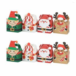 Gift Wrap 10Pcs Merry X-Mas Candy Boxes Santa Claus Snowman Paper Box Biscuit Cookie For Diy Chrsitmas Party Supplies
