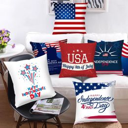 Pillow July Fourth Printing Covers Decorative Car Sofa Cover Bed Pillowcase Independence Day Pillows Home Decor(45 45cm)