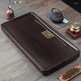 Tea Trays Rectangular Vintage Wood Chinese Solid Large Rectangula BambooTray Ceramic Walnut Bandeja Madera Kitchen Accessories