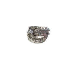 Brand Westwoods New Double Layer Belt Head Ring Fashion Shining Diamond Saturn Couple Original Reproduction Nail