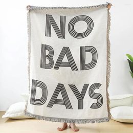 Tapestries No Bad Days Thread Blanket INS Home Decor Tapestry Sofa Cover Cotton Bay Window Mats Bed End Blankets Camp Carpets
